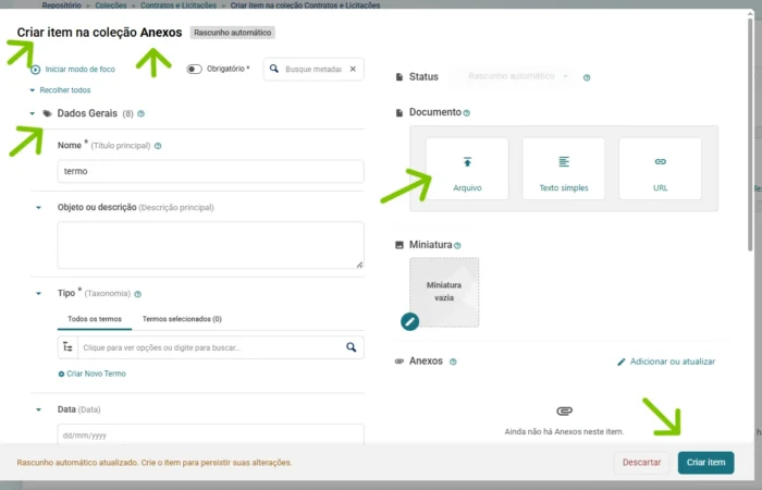 tutorial repositorio adm BCE envio novo anexo